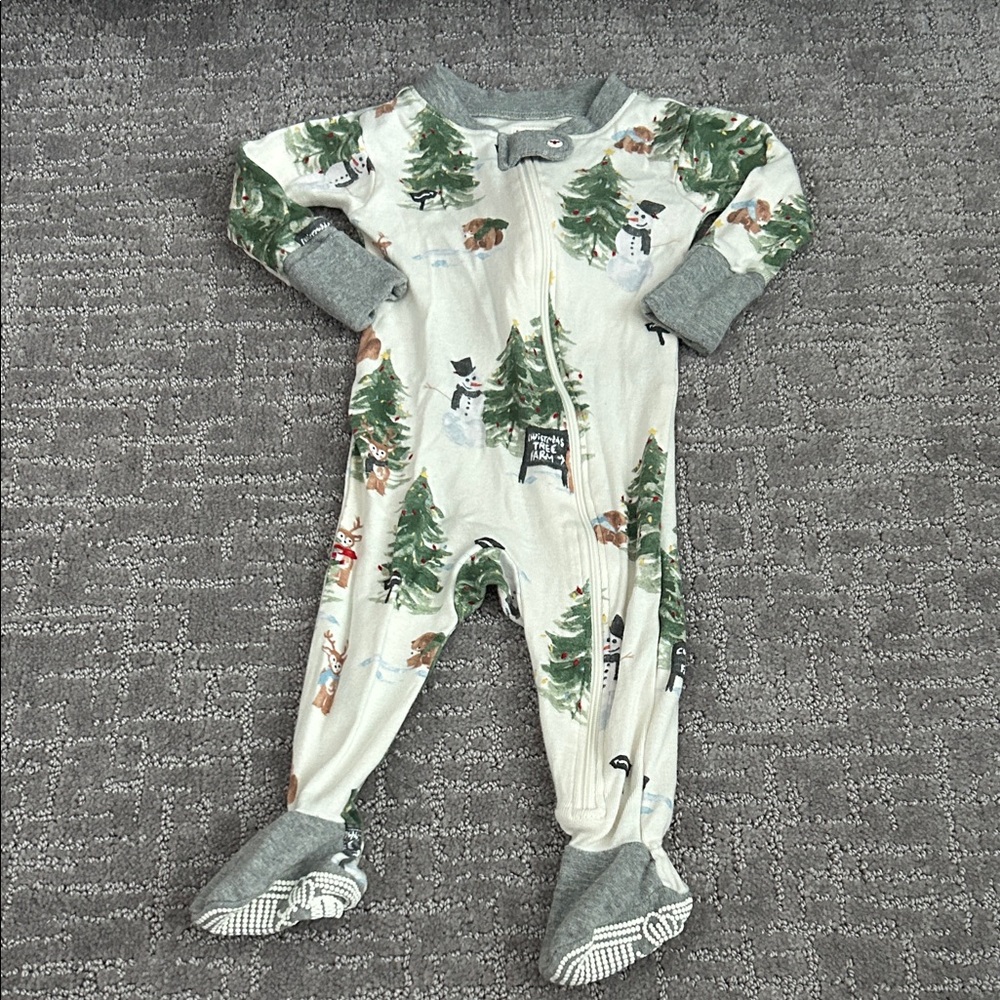 Burt's Bees Baby Green and Gray Holiday Bodysuit